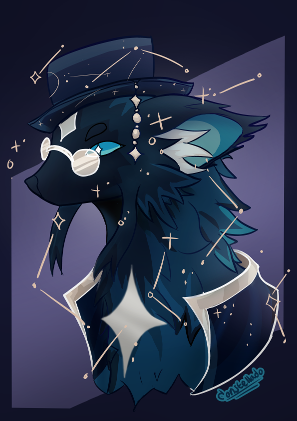 space cat feral head
