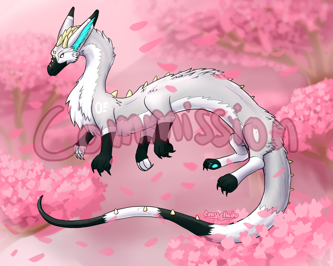 fluffy dragon in blossom